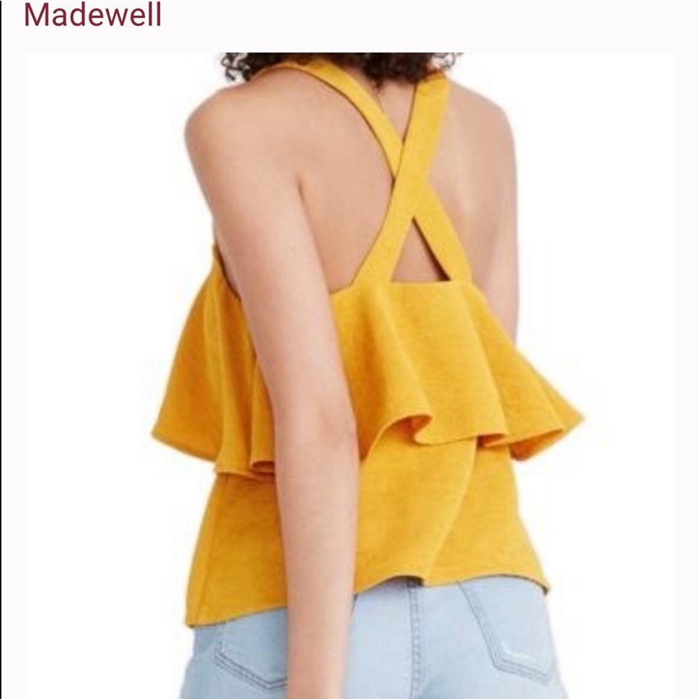 Madewell Texture and Thread cross back tank XS